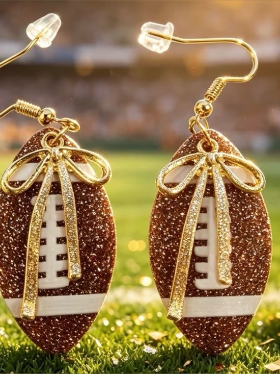 Jewelry - Brown football earrings